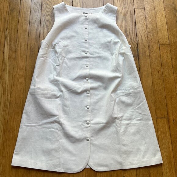 4th & Reckless Size 3XL NEW White Cotton Sleeveless Button-Down Mini Dress - Picture 4 of 16